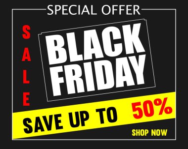 Kara Cuma yazıt tasarım şablonu. Kara Cuma afişi. Vektör illüstrasyonu