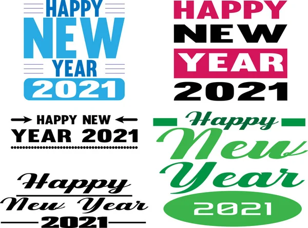 2021 'in büyük bir koleksiyonu. Mutlu yıllar işareti. 2021 'in yeni yıl sembolleri. Tebrik kartı çizimi, broşür şürü. Vektör illüstrasyonu beyaz arkaplanda izole edildi.