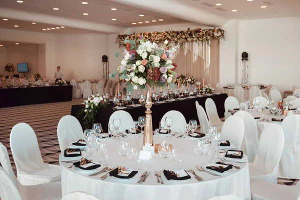 Decoração Casamento Interior Festivo Mesa Banquete — Fotografia de Stock