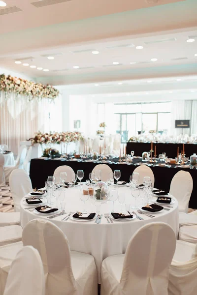 Esküvői Dekoráció Belső Ünnepi Asztal — Stock Fotó