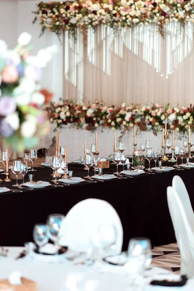 Esküvői Dekoráció Belső Ünnepi Asztal — Stock Fotó