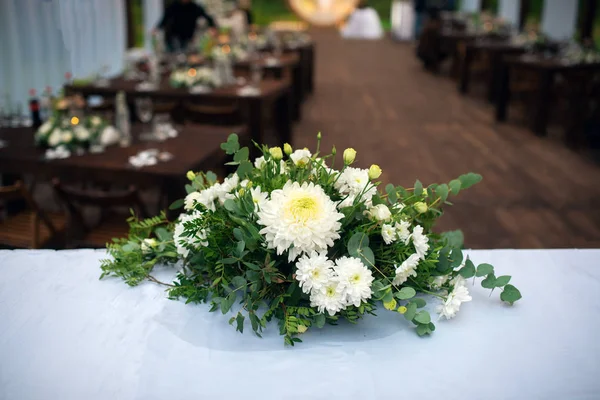 Decoração Casamento Mesa Para Recém Casados Livre Recepção Casamento Arranjo — Fotografia de Stock