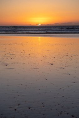 Sahil Sidi Kaouki, Fas, Afrika. Günbatımı zamanı. Fas'ın harika uykulu surf şehir