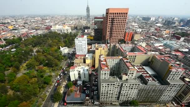 Aerial View Skyline Mexico City Modern Commercial Buildings Skyscrapers Business — Stock Video