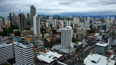 Şehir manzarası, Panama City, Panama, Orta Amerika. Panama City havadan görünümü