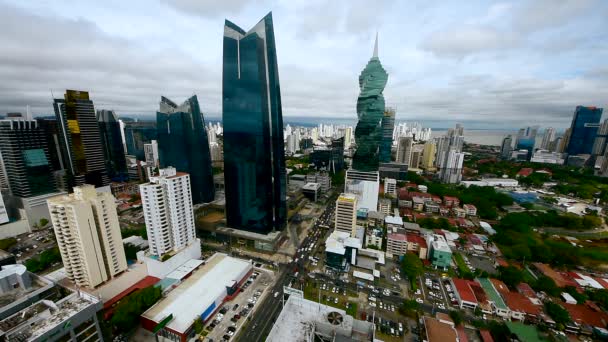 Cidade Panamá Vista Panorâmica Distrito Central Negócios Cidade Panamá América — Vídeo de Stock