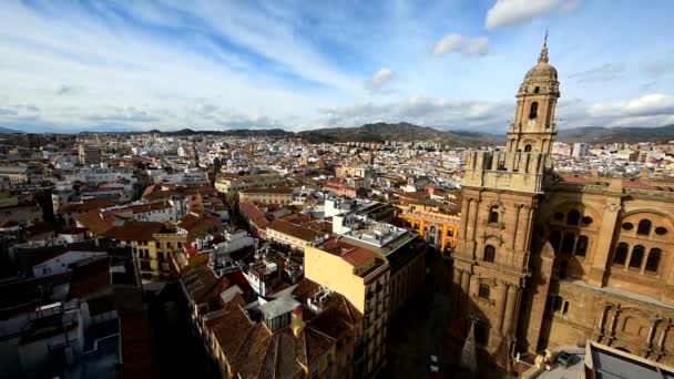 Vista Aérea Los Edificios Málaga España Málaga Una Ciudad Portuaria — Vídeo de stock