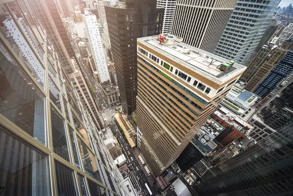 New York City 5th Ave dikey görünüm. Nyc sokaklarında havadan görünümü