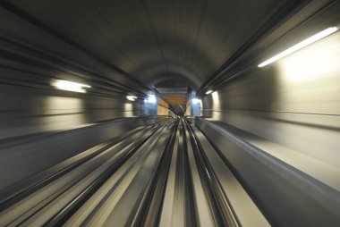 Duybai metro tüneli üzerinden yüksek hızlı teknoloji Pov kavramı resim soyut