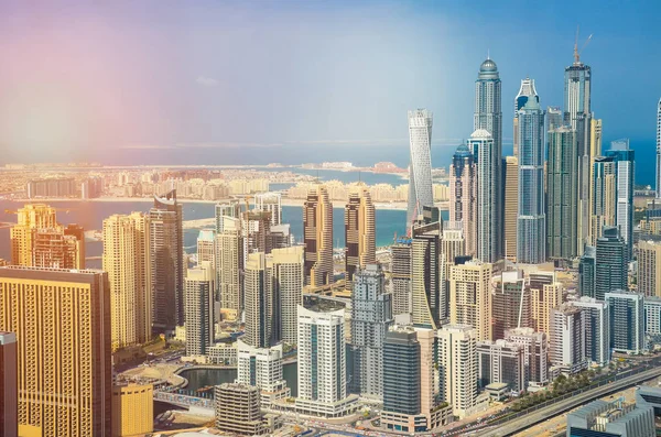 Dubai Beim Sonnenaufgangspanorama — Stockfoto