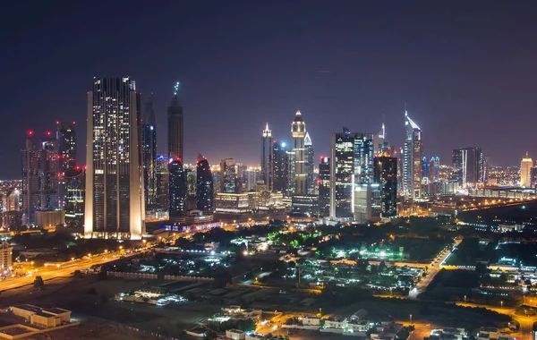 Muhteşem Gece Dubai Şehir Manzarası Dubai Birleşik Arap Emirlikleri — Stok fotoğraf