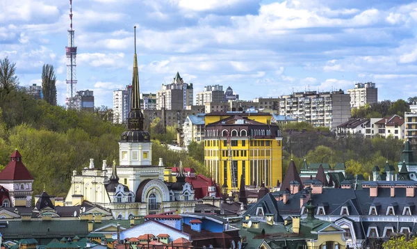Старий Поділ Району Вид Зверху Київ — стокове фото