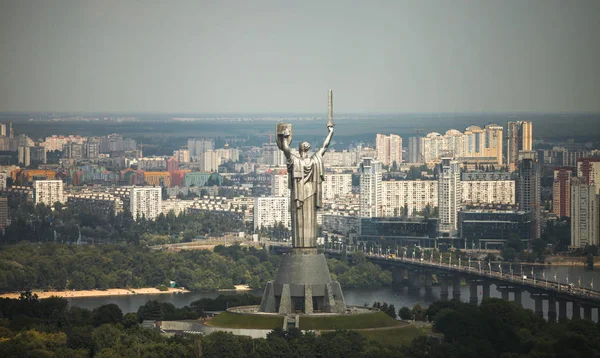 Matka Vlast Panorama Kyjev Ukrajina — Stock fotografie