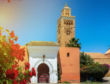 Marakeş, Fas 'taki Koutoubia Camii ve Gardem manzarası