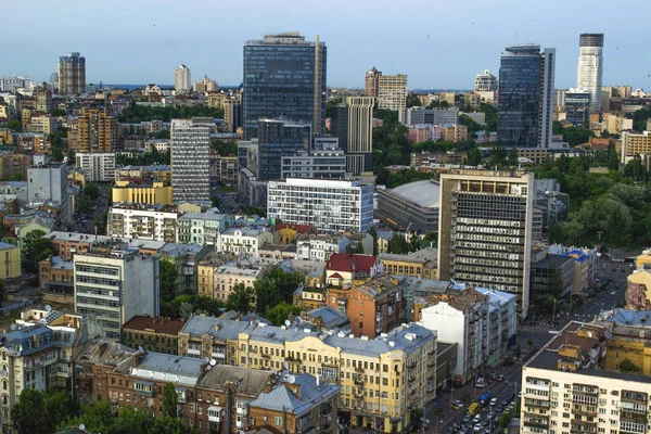 Panorama Centro Cidade Kyiv Paisagem Urbana Negócios Kiev Ucrânia Arquitetura — Fotografia de Stock