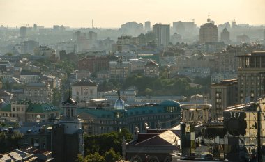 Kiev şehir merkezi, Kiev, Ukrayna iş cityscape Panoraması. Eski ve modern mimarinin sermaye şehir Ukrayna, Kiev şehir merkezinin güzel manzara