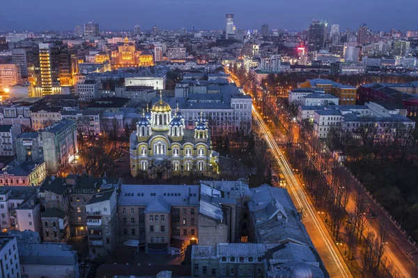 Volodymyr Kathedraal Moment Van Nacht Kiev Oekraïne — Stockfoto