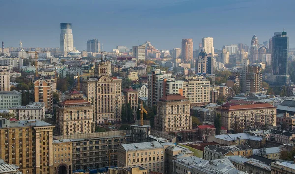 Panorama Centro Cidade Kyiv Paisagem Urbana Negócios Kiev Ucrânia Arquitetura — Fotografia de Stock