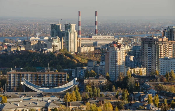 Město Kyjev Hlavní Město Ukrajiny Noční Zobrazit Panorama — Stock fotografie