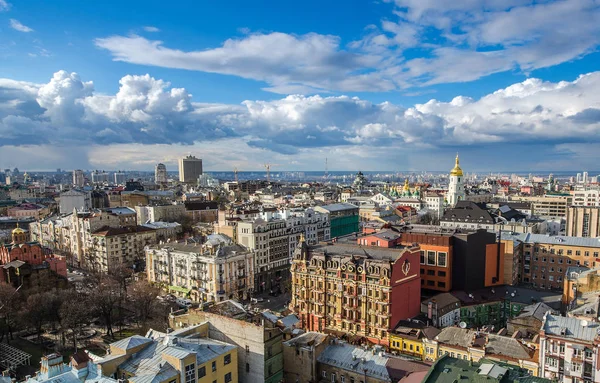 Kiev Ucrânia Panorama Dia Kiev Com Céu Azul — Fotografia de Stock
