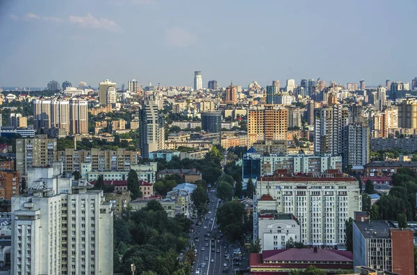 Panorama Centro Cidade Kyiv Paisagem Urbana Negócios Kiev Ucrânia Arquitetura — Fotografia de Stock