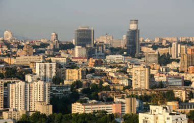 Kiev şehir merkezi, Kiev, Ukrayna iş cityscape Panoraması. Eski ve modern mimarinin sermaye şehir Ukrayna, Kiev şehir merkezinin güzel manzara
