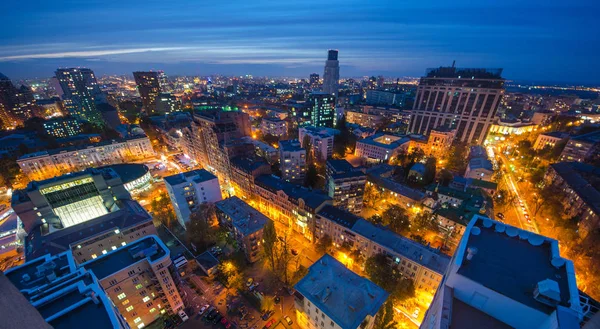 Kiev City Hoofdstad Van Oekraïne Nacht Uitzicht Panorama — Stockfoto