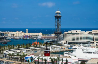 Barselona şehir ve liman görüntüleyin. Catalonia, İspanya