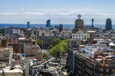 Barselona manzarası, İspanya. Barselona şehir'in mimaride