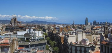 Barselona manzarası, İspanya. Barselona şehir'in mimaride