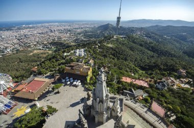tibidabo, İspanya Barselona panoramik görünüm