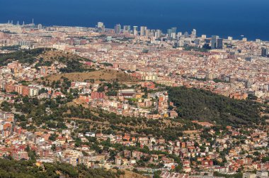 tibidabo, İspanya Barselona panoramik görünüm