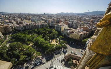 Barselona şehir manzarası İspanya hava Panorama görünümünü