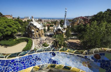 Park guell renk görünümü Barcelona, İspanya.