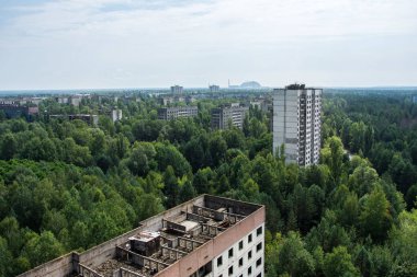 Çernobil dışlama bölgesi, Ukrayna terk edilmiş Pripyat şehirde merkezi kare