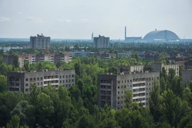 Çernobil dışlama bölgesi, Ukrayna terk edilmiş Pripyat şehirde merkezi kare