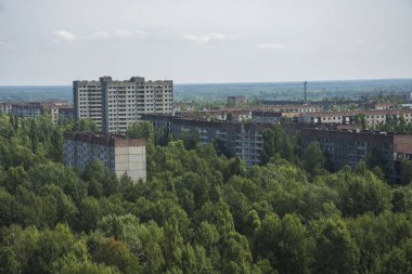 Çernobil dışlama bölgesi, Ukrayna terk edilmiş Pripyat şehirde merkezi kare