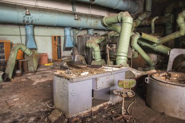 Pripyat, hayalet kasaba nükleer felaketinden sonra kurulan Çernobil dışlama bölgedeki eski Jüpiter fabrikada