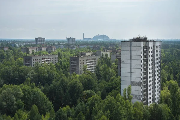 Hlavní Náměstí Opuštěného Města Pripjať Černobylu Ukrajina — Stock fotografie