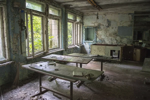Uma Escola Pripyat Ucrânia Vista Interna Fotos De Bancos De Imagens