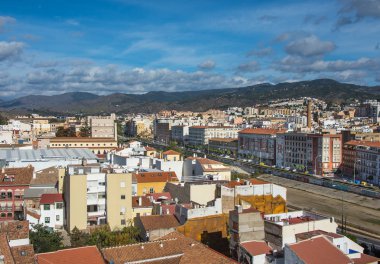 Malaga ili, Endülüs, İspanya arka plan beyaz köyü Frigiliana tarihi şirin dar sokakları