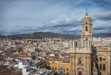 Malaga, Endülüs, İspanya Cathdral havadan görünümü