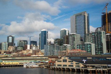 Seattle manzarası Bainbridge Adası feribot su ile
