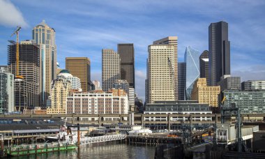 Seattle manzarası Bainbridge Adası feribot su ile