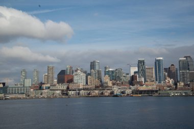Seattle manzarası Bainbridge Adası feribot su ile