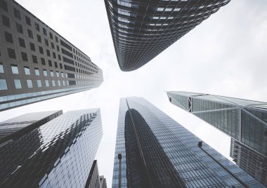 San Francisco City, California, Amerika Birleşik Devletleri içinde gökdelenler Vintage stilize fotoğraf.
