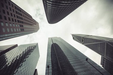 San Francisco City, California, Amerika Birleşik Devletleri içinde gökdelenler Vintage stilize fotoğraf.