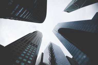 San Francisco City, California, Amerika Birleşik Devletleri içinde gökdelenler Vintage stilize fotoğraf.