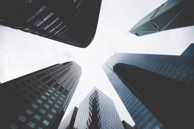 San Francisco City, California, Amerika Birleşik Devletleri içinde gökdelenler Vintage stilize fotoğraf.