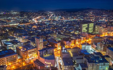 San Francisco, California, ABD Hava cityscape bakış
